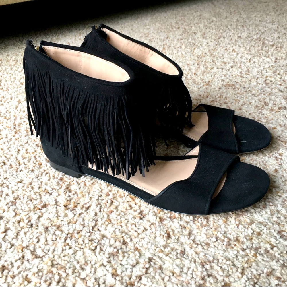 NWOB Paul Andrew x J. Crew Fringe Flat Sandals